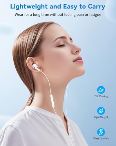 Premium Wired Earbuds for i Phone – Dual Pack High-Fidelity Noise-Canceling Headphones with Integrated Microphone & Effortless Volume Adjustment – Optimized Compatibility with i Phone 14/13/12/11/XR/XS/X/8/7/SE/Pro/Pro Max – Superior Sound Quality for Music and Calls – Featherweight, Robust Design Perfect for Daily Use and Active Lifestyles