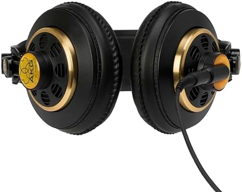 AKG K240 Studio Headphones in Luxurious Gold – Premium Over-Ear Design for High-Fidelity Audio Monitoring – Unmatched Comfort & Durability for Audiophiles and Audio Professionals – Perfect for Studio and Casual Listening