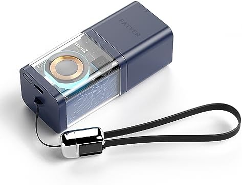 Versatile 5200 m Ah Portable Charger for Smart Watches – 4-in-1 Magnetic Wireless Power Bank with PD 20 W Ga N Fast Charging and Built-in USB-C to Lightning Cable – Ideal Travel Accessory for Smart Devices and On-the-Go Charging