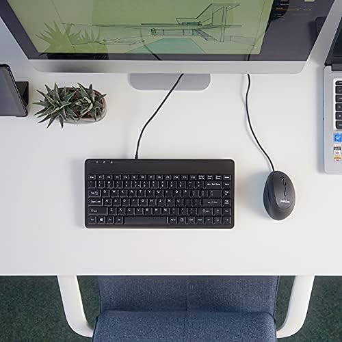 Compact Perixx PERIBOARD-409 H Wired USB Mini Keyboard with Dual USB Hubs – Effortless Typing Experience for Limited Spaces, Enhanced Compatibility, and Fast Connectivity