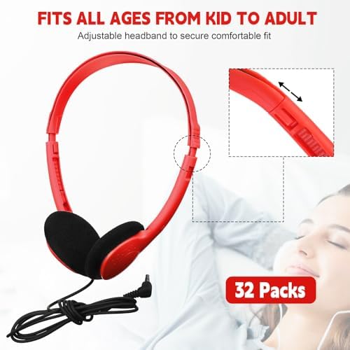 Transform Your Classroom Audio with Konohan 30 Pack Kids Headphones – Adjustable Wired Headset for Enhanced Learning, Lightweight Comfort, and Durable Design for All Ages – Perfect for Educational Use with 3.5 mm Jack Compatibility