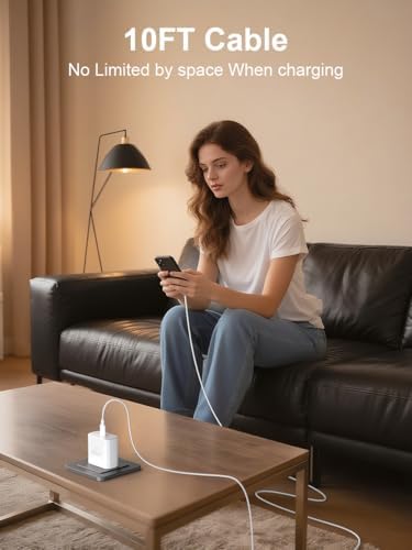 i Phone 16 Series Power Pack: 45 W USB-C Fast Charger Block Duo with 10 FT Cable – Ultimate Speed and Versatility for i Phone 16 Pro/Max/Plus & 15 Pro/Max – Ideal for Mobile Users Seeking Efficient Charging Solutions