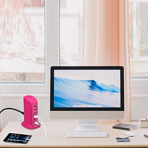 Elevate Your Charging Game with Upoy’s Ultimate USB Power Hub: Multi-Device Charging Station with 5 ft Extension Cord for i Phones, Tablets, and Earbuds – Fast, Efficient Power Adapter for Home and Office Use with Advanced Safety Features