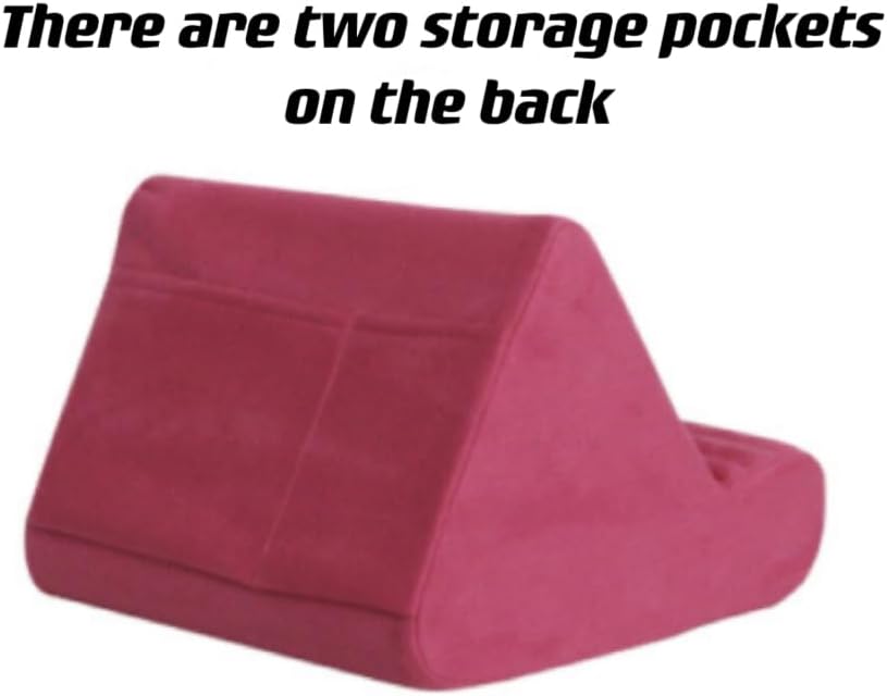 Revolutionize Your Tablet Experience with the Comfort-Driven, Adjustable Tablet Pillow Stand – Cushioned Support for i Pad Pro and e-Readers, Featuring Storage Pocket and Stylus Holder for Effortless Use in Bed, on Your Knees, or at the Table (Rose) – Ultimate Convenience for Movie Watching, Reading, and Browsing