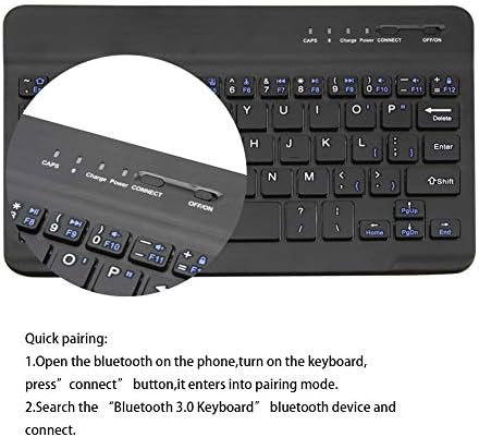 FLY WAY Ultra-Slim Portable Bluetooth 3.0 Keyboard for Tablets – Rechargeable Mini Keypad Compatible with i OS, Android & Windows Devices – Lightweight Wireless Typing Solution for Travel & Remote Work
