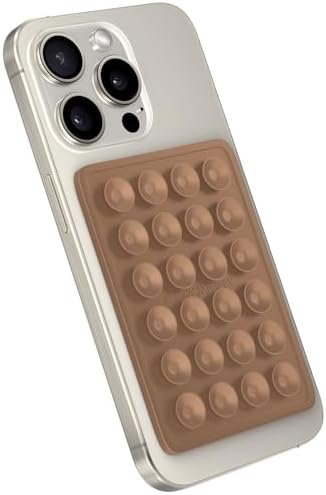 Premium Silicone Suction Phone Mount for i Phone & Android – Hands-Free Holder for Tik Tok, Selfies & Fidgeting – Versatile Shower Mirror & Smooth Surface Compatibility – Stylish Chocolate Finish for Enhanced Functionality and Aesthetic