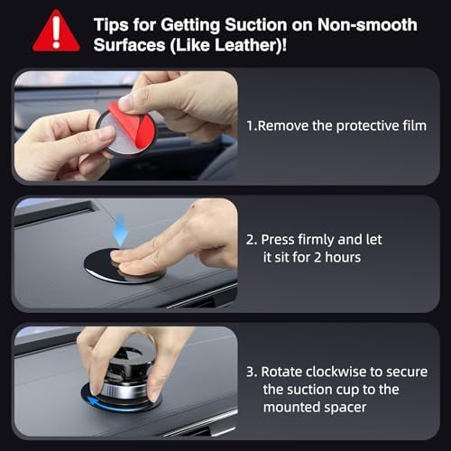Vacuum Magnetic Phone Holder, Magnetic Car Phone Holder Mount Dual Ided Suction Vacuum, Foldable 360° Adjustable Cell Phone Stand Mount for All Smartphones & All Car Models – Enhanced Compatibility and Speed