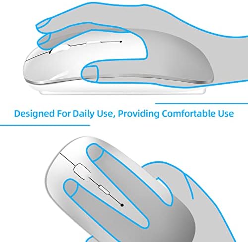 Elevate Your Productivity with the Versatile Wireless Mouse – Rechargeable Bluetooth 5.2 Connectivity, Three Modes (USB-A & USB-C Compatible) for Seamless Use with Mac Book, Chromebook, and More – Silent Click Design for Distraction-Free Work, Sleek Black Finish, Perfect for Travel and Home Office Efficiency