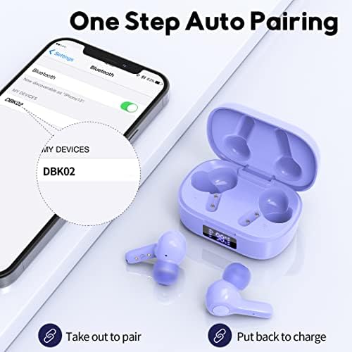 Elevate Your Sound with MOZOTER Bluetooth 5.3 Wireless Earbuds – Deep Bass & Crystal Clear Calls, 4-Microphone Noise Cancelling Technology, Lightweight Design for Ultimate Comfort, Wireless Charging Case – Perfect for i Phone and Android Users, Ideal for Workouts and Daily Adventures