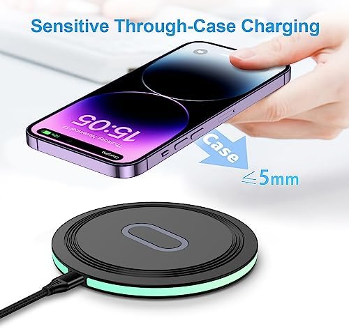 15 W Fast Wireless Charging Pad Duo for Samsung Galaxy S24 FE, S25 Ultra, Z Flip6, Google Pixel 9, i Phone 16 & More – Enhanced Compatibility, Sleek Design & Safety Features Included