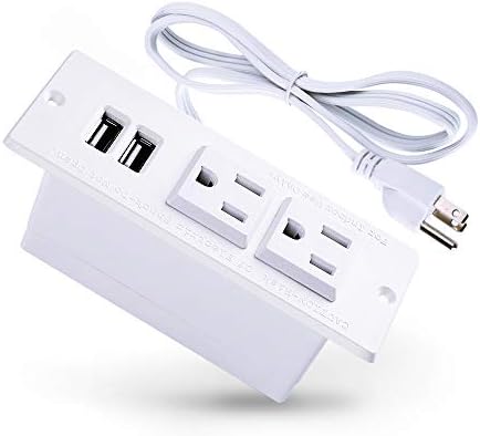 Transform Your Workspace with the Recessed Conference Power Strip Socket – Versatile 2-Outlet Charging Station with Dual USB Ports for Rapid Device Powering and Enhanced Organization in Professional Settings