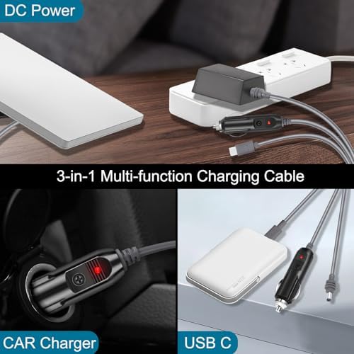 Ultimate 3-in-1 DC Charging Cable for Starlink Mini – 18 FT Extra Long Power Cord with Barrel Plug, USB-C & DC Connectivity – Superior Durability, Enhanced Charging Speed & Outdoor Compatibility for All Your Devices