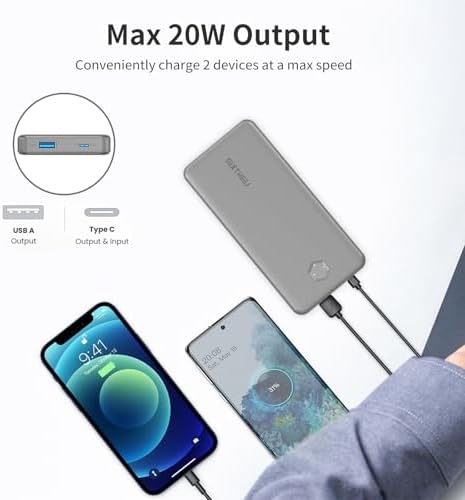 Sleek 10000 m Ah PD 20 W Portable Charger – High-Speed USB-C Power Bank for i Phone 16/15/14/13/12, Samsung S22/S21, Google Devices – Lightweight & Stylish Orange Battery Pack for On-the-Go Charging Solutions
