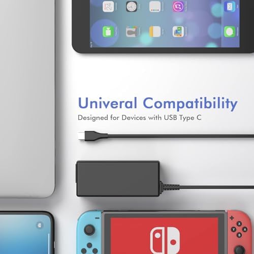 High-Speed 45 W USB-C Charger for HP Chromebooks – Ultimate Compatibility & Rapid Power Supply for Models 14, 11, X360 & More – Ideal for Students & Professionals – Efficient Charging with Multiple DC Outputs – Connects Seamlessly with Dell, Lenovo, and Samsung Devices – Reliable Power Adapter for On-the-Go Productivity