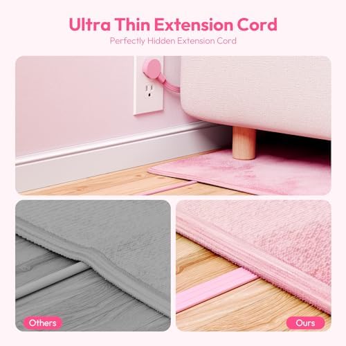 Stylish Pink Surge Protector Power Strip by NTONPOWER – 15 FT Flat Extension Cord with 9 AC Outlets & 3 USB Ports (1 USB-C), 1080 J Surge Protection for Home, Dorm, and Desk Use – Perfect for Women Seeking Efficiency and Aesthetic