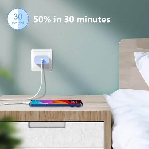20 W USB C Fast Charging Block 3-Pack for Apple Devices – Compact Wall Adapter for i Phone 11-16, Apple Watch & i Pad – Sleek Purple Design for Enhanced Portability and Efficiency – Universal Compatibility for Optimal Performance
