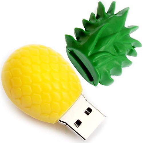 LEIZHAN 16 GB Fruit-Shaped USB Flash Drive Set – Adorable Pineapple, Carrot, Banana, and Strawberry Designs for Fun Data Storage – Perfect Gift for Students and Professionals – 64 GB Total Capacity with Enhanced USB 2.0 Compatibility – Lightweight and Durable Memory Sticks for Easy File Transfer and Backup