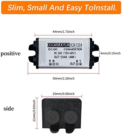 Heavy Duty Waterproof 24 V to 12 V DC Power Converter – 5 A 60 W Versatile Adapter for Vehicles, Marine, and Solar Applications by EKYLIN Power Accessories – Reliable, Durable, and Efficient Power Solution for Every Outdoor Adventure