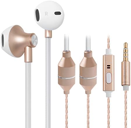 Discover Unmatched Audio Safety with ibrain EMF-Free Air Tube Headphones – Stylish Rose Gold Wired Earbuds Featuring Noise Isolation and Built-in Microphone for High-Quality Sound and Enhanced Device Compatibility