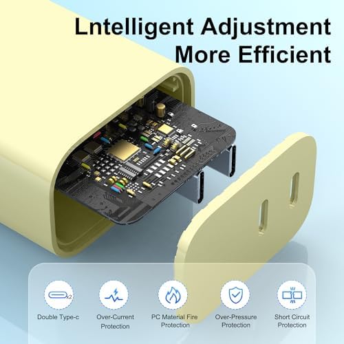 High-Speed Dual-Port USB C Charger Block – 3-Pack 20 W Type-C Wall Adapter for i Phone and i Pad Pro – Ultimate Convenience for Multi-Device Charging on the Go, Safe & Compact Design