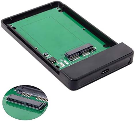 JSER USB 3.1 Type-C to 1.8 Inch Micro SATA SSD Enclosure – High-Speed 5 Gbps External Hard Drive Case for Seamless Data Transfer and Enhanced Compatibility – Tool-Free Setup for Effortless Storage Expansion and On-the-Go Use