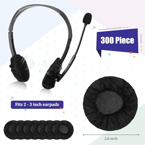 BBTO 300-Piece Disposable Headphone Covers – Premium Non-Woven Sanitary Fabric Earphone Protectors for Enhanced Hygiene and Comfort in Shared Spaces (11 cm, Available in White, Blue, and Black) – Ideal for Gyms, Schools, and Offices. Elevate your audio experience with these versatile, easy-to-use covers designed to fit most standard headphones, ensuring a clean, barrier against sweat and dirt. Perfect for maintaining headphone longevity while promoting quick, effortless changes between users. Enjoy superior sound quality and ultimate comfort with these breathable, skin-friendly materials. A must-have accessory for anyone valuing hygiene and cleanliness in communal environments.
