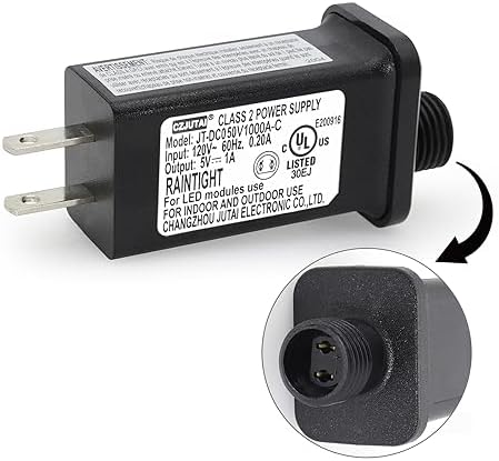 Versatile Low Voltage LED Driver CZJUTAI JT-DC050 V1000 | Weatherproof IP44 Power Adapter for Fairy Lights, Projector Lighting, and String Light Applications | Enhanced US/CA Plug Compatibility for Reliable Performance and Easy Setup Versatile Low Voltage LED Driver CZJUTAI JT-DC050 V1000 | Weatherproof IP44 Power Adapter for Fairy Lights, Projector Lighting, and String Light Applications | Enhanced US/CA Plug Compatibility for Reliable Performance and Easy Setup