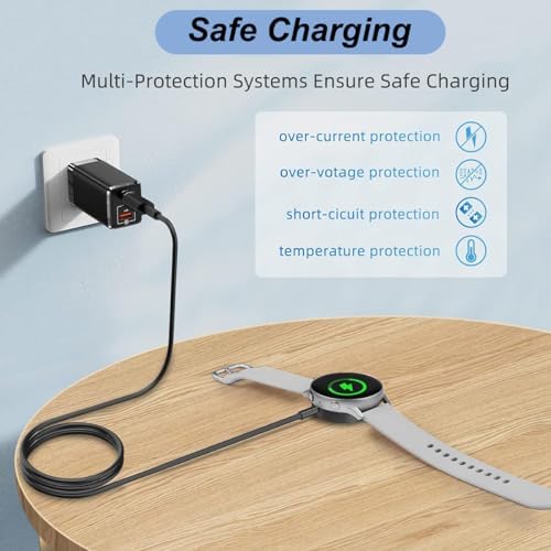 Reliable Dual-Pack Samsung Galaxy Watch Charger Cable for Models 6, 6 Classic, 5, 5 Pro, 4, 4 Classic, 3, Active 2 & Active – Fast Charging, Enhanced Compatibility, and Portable Design for Ultimate Convenience