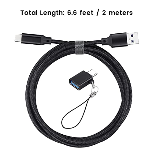 weishan 6.6 ft USB C Cable for Elgato HD60 S+, HD60 X Game Capture Card & Wave 3 XLR Mic – Ultra-Fast Charging & Data Transfer, Enhanced Performance with Included Adapter – Perfect for Gamers and Audio Professionals