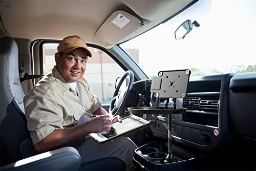 Transform Your Drive with the CTA Adjustable Vehicle Cup Holder Mount – VESA-Compatible Magnetic Tablet Holder with Splash-Proof Enclosure and Integrated Tray for 70 mm to 100 mm Cup Holders – Ultimate Convenience and Safety for On-the-Go Entertainment and Navigation