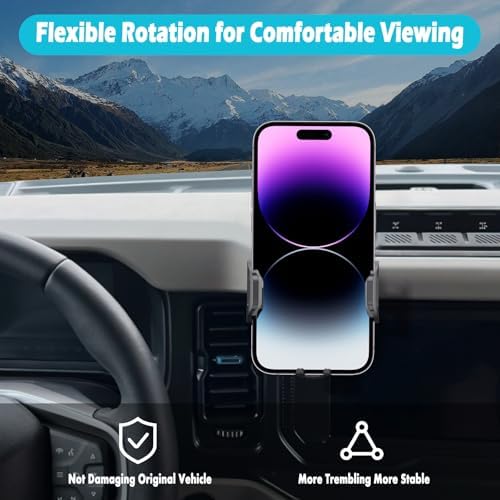 Ford Bronco Sport 2021-2024 Premium Car Phone Holder for 8-Inch Screens – Versatile 360-Degree Rotating Mount for 4-7 Inch Devices with Thick Case Compatibility – Essential Safety and Accessibility Tool for Drivers