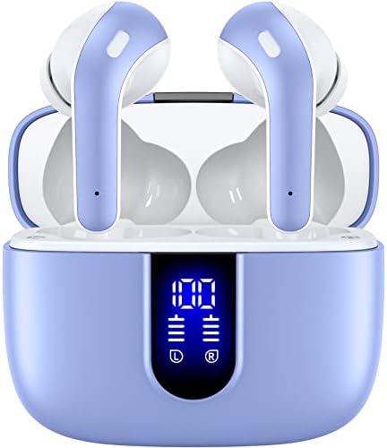 TAGRY True Wireless Bluetooth Earbuds – 60 Hours Playback with LED Battery Display, IPX5 Waterproof, Wireless Charging Case – Perfect for Sports, TV, Smartphones, and Laptops – Superior Sound Quality and Comfort for Active Lifestyles