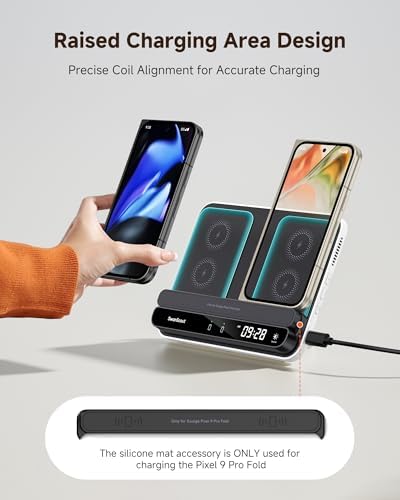 Ultimate Multi-Device Charging Station for Pixel 9 Pro Fold, Pixel Watch & Buds – Fast Wireless Charger Hub for Seamless Power-Up of Pixel Devices and Fitbit Versa Series, Compact Design for Home & Office Use