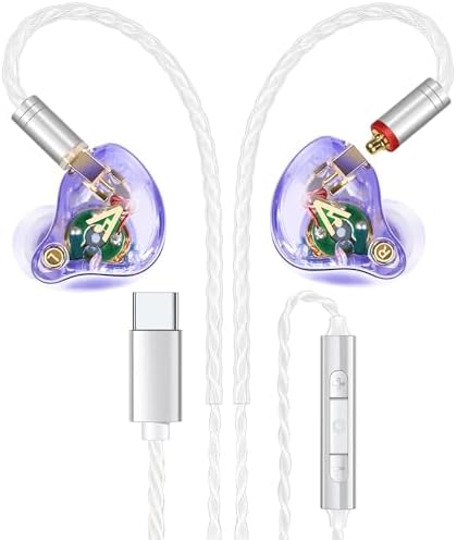 Unleash Exceptional Sound Quality with Vibes 202 MC USB-C Wired Earbuds: Premium Hi-Fi Audio, Advanced Noise Isolation, Ergonomic Comfort for i Phone 15/16 – Built-In Microphone for Effortless Communication & Durable Silver-Plated Cable – Includes Portable Case for On-the-Go Convenience