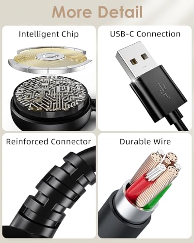 Revolutionary 25 W Dual-Function USB-C Fast Charger for Samsung Galaxy Watches & Latest i Phones – Streamlined 2-in-1 Charging Hub for Galaxy S20-S25 & i Phone 15/16 – 4 FT Versatile Cable for Optimal Positioning – Compact, Travel-Friendly Design for Everyday Efficiency and Convenience