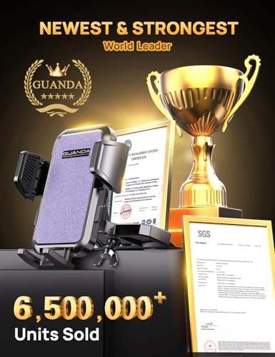 Universal CD Slot Car Phone Mount by GUANDA TECHNOLOGIES – Premium Adjustable Anti-Slip Holder for i Phone & Android Devices with Versatile Air Vent Clip for Safe Navigation and Enhanced Accessibility