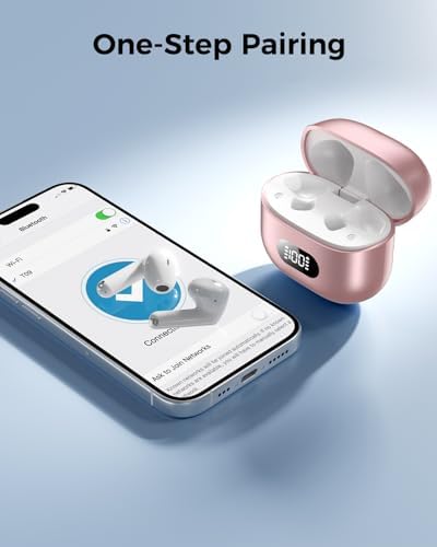 Revolutionary Bluetooth 5.4 Wireless Earbuds – Immersive Surround Sound with 48-Hour Playtime, IPX7 Waterproof for Ultimate Sports Performance, Tap-Control for Effortless Use, LED Display Charging Case – Perfectly Compatible with i Phone & Android Devices