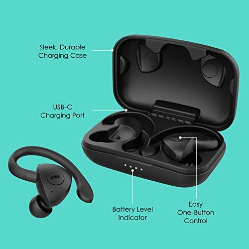 Jam True Wireless Athlete Earbuds – Sweat-Resistant Bluetooth Headphones with Enhanced Compatibility for Active Lifestyles – Immerse in Powerful Sound and Hands-Free Calling for Uninterrupted Workouts