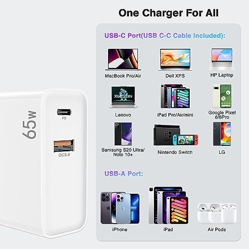 45 W USB-C Fast Charger Bundle for i Phone 16/16 Pro Max & 15/15 Pro Max – 2-Pack 10 FT Type C Cables, PD 3.0 Power Delivery Adaptor for i Pad Pro, Mac Book Air/Pro M1/M2, Air Pods – Stylish Purple Design with Enhanced Charging Speed and Compatibility