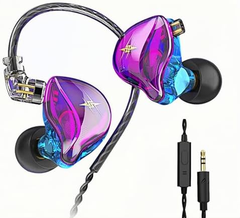 Transform Your Listening Journey with QKZ ZXT Hi-Fi In-Ear Monitors – Pro-Grade Gaming Earbuds with Detachable Cable for Musicians and Gamers – Experience Unmatched Audio Clarity, Versatile Device Compatibility, and Fashion-Forward Transparent Design for All-Day Comfort