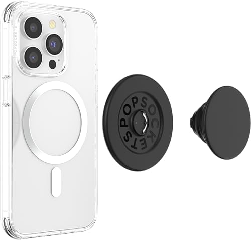 Transform Your Mobile Lifestyle with the Customizable Pop Sockets Mag Safe Grip & Stand – Secure Black Accessory for Effortless Hands-Free Viewing and Seamless Wireless Charging Compatibility for i Phone Users