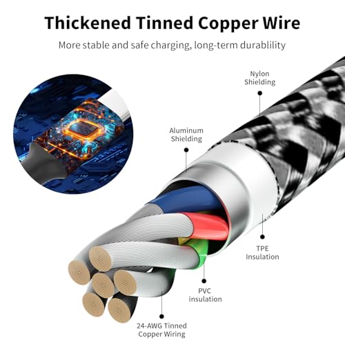 Revolutionary 240 W USB C to Lightning Multi-Charging Cable – 5 FT 4-in-1 Design with Integrated LED Indicator for i Phone 16/15/14/13, Laptops, and More – Ultimate Fast Charging Solution with Enhanced Compatibility for All Devices