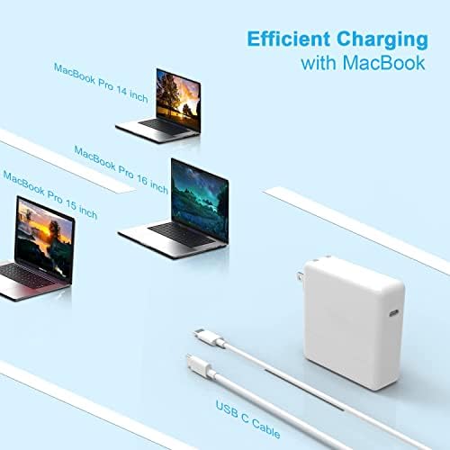 High-Performance 100 W USB-C Power Adapter for Mac Book Air & Pro – Fast Charging Solution for 2018-2022 Models with Enhanced Safety Features and Universal Compatibility for All USB-C Devices