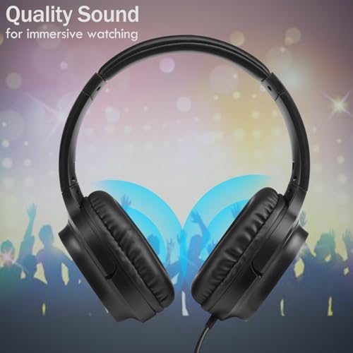 Elevate Your Audio Experience with 18-Foot Premium Over-Ear Headphones – Ultimate Wired Headset for TV & PC with Integrated Volume Control and Universal 3.5 mm AUX Compatibility for Superior Sound Quality – CGS-W6 Model
