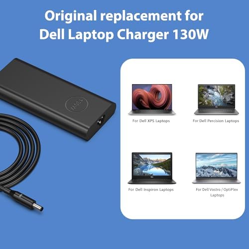 Premium 130 W High-Performance AC Adapter for Dell Laptops – Fast Charging Solution for Inspiron 14/16 Plus & XPS 15 Series – Reliable 19.5 V/6.67 A Power Output – Versatile Compatibility with Opti Plex 3000/7000 Series – Enhanced Safety Features for Optimal Device Protection – 100% Brand New with Exceptional After-Sales Support – Perfect for Precision 5510/5520/5530 Models – Ultimate Charging Efficiency for Professionals and Students Alike – Ideal Replacement Charger for Seamless Laptop Use