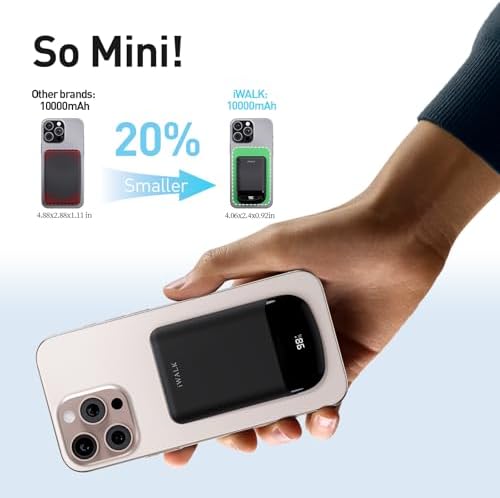 Ultra-Slim 10,000 m Ah Magnetic Power Bank – 40 W Fast Charging Mini Charger for i Phone 16/15 & Samsung Galaxy S25 – Lightweight Ergonomic Design with Built-in USB-C Cable for Seamless On-the-Go Mobile Charging – Unmatched Versatility for Daily Use and Travel Efficiency