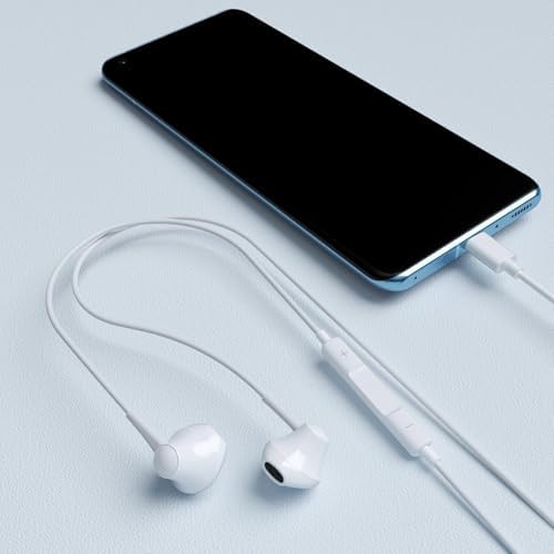 Elevate Your Audio Experience with Premium USB C Earbuds – Ultimate Noise Cancelling Wired Headphones for i Phone 15 and Galaxy Devices, Featuring Built-In Mic & Remote Control for Effortless Calls and Music Management, Exceptional Comfort and Clarity for All-Day Listening – Perfect for Commuters and Audiophiles Alike