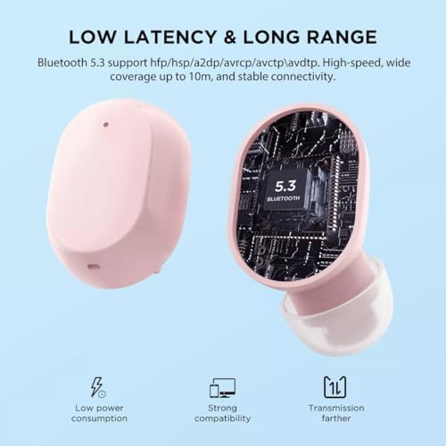 HTC Advanced Bluetooth 5.3 True Wireless Earbuds – Premium Noise Cancelling In-Ear Headphones with Touch Controls and Built-in Microphone, 22 Hours of Playtime, Waterproof Design – Stylish Black Finish for Android & i OS Compatibility