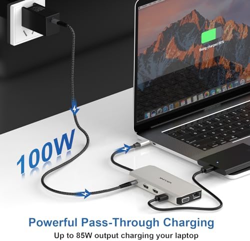 Transform Your Workspace with WAVLINK 12-in-1 USB C Docking Station – Ultimate Triple Display Adapter for Dual Monitor Setup, 100 W Power Delivery, Gigabit Ethernet & Versatile USB Connectivity – Perfect for Windows Laptops and Professionals Seeking Enhanced Productivity