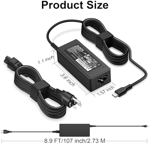 Lenovo Chromebook USB-C Charger 65 W/45 W Fast Power Adapter – Universal Compatibility with Advanced Safety Features for Optimal Performance and Reliability